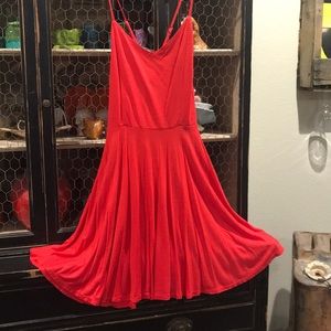 Red strappy dress